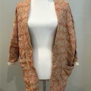 Chic Geometric Tan Cardigan
